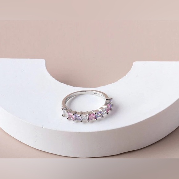 Elegant Multi-Color Gemstone Silver Ring - Picture 4 of 4